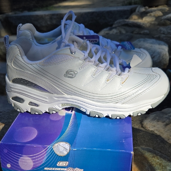 Skechers D'Lites White Sneakers - Picture 3 of 9